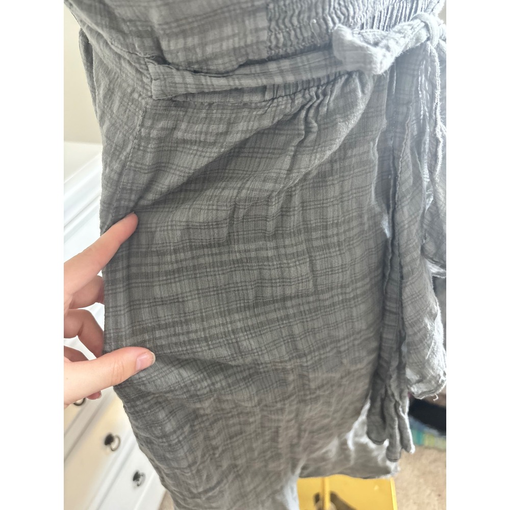 y2k Strapless Mini Dress Womens Small Grey Excellent Plaid Babydoll - Picture 5 of 7